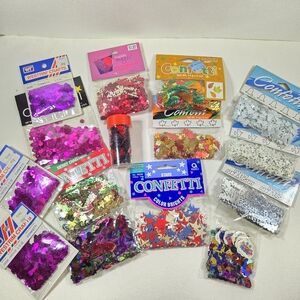 15 Foil Confetti Packs. Party Confetti assorted shapes. Birthday party Confetti.